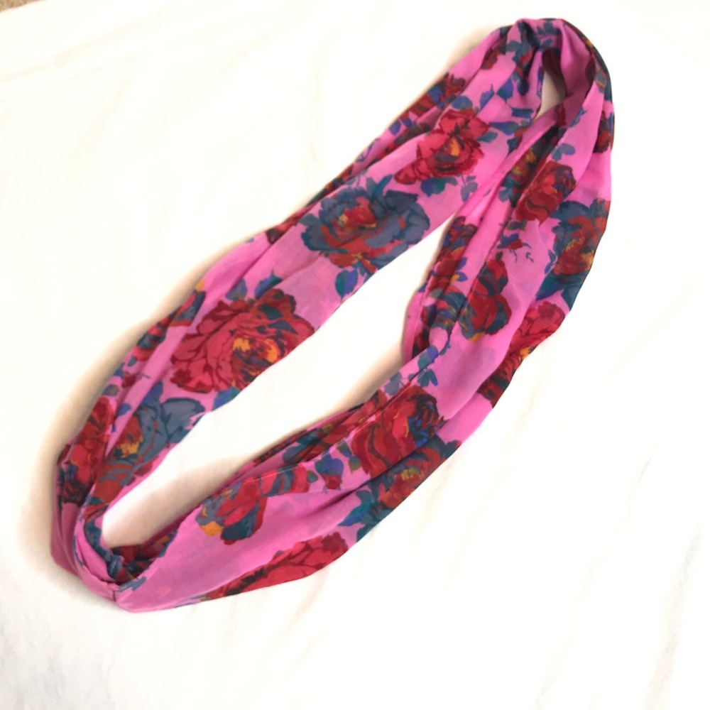 Aerie Pink Floral Infinity Scarf